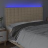 Tête de lit à LED Crème 200x5x118/128 cm Tissu 