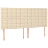 Tête de lit à LED Crème 200x5x118/128 cm Tissu 