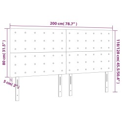 Tête de lit à LED Crème 200x5x118/128 cm Tissu 