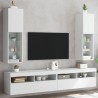 Meubles TV avec lumières LED 2 pcs blanc 30,5x30x102 cm 