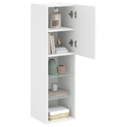Meubles TV avec lumières LED 2 pcs blanc 30,5x30x102 cm 