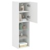 Meubles TV avec lumières LED 2 pcs blanc 30,5x30x102 cm 