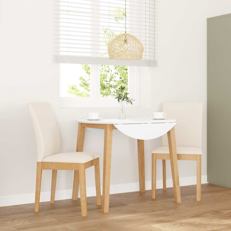 Chaises à manger coussins 2 pcs bois massif caoutchouc 
