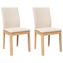 Chaises à manger coussins 2 pcs bois massif caoutchouc 