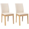 Chaises à manger coussins 2 pcs bois massif caoutchouc 