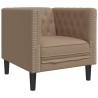 Fauteuil Chesterfield cappuccino similicuir 