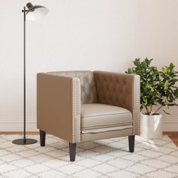 Fauteuil Chesterfield cappuccino similicuir 