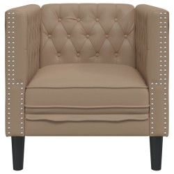 Fauteuil Chesterfield cappuccino similicuir 