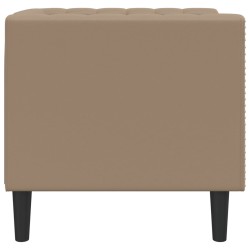 Fauteuil Chesterfield cappuccino similicuir 