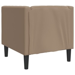 Fauteuil Chesterfield cappuccino similicuir 