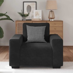 Fauteuil noir 60 cm velours 