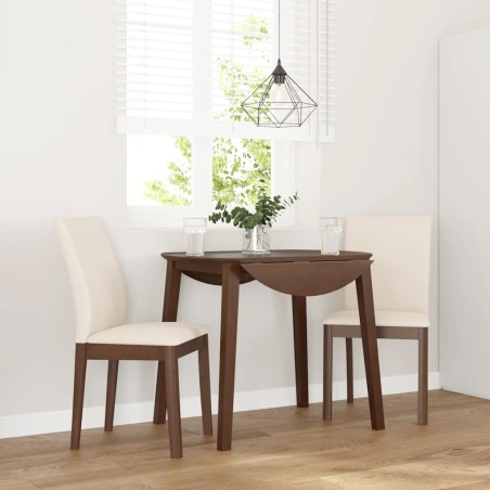 Chaises à manger coussins 2 pcs marron bois massif caoutchouc 
