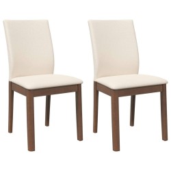 Chaises à manger coussins 2 pcs marron bois massif caoutchouc 