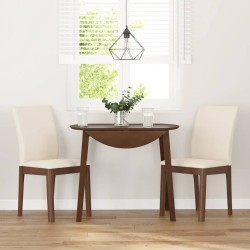 Chaises à manger coussins 2 pcs marron bois massif caoutchouc 