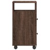 Meuble étroit de salle de bain à roulettes chêne marron 