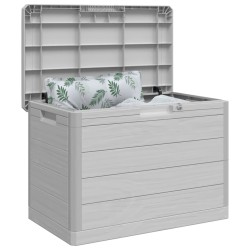 Boîte à coussins d'extérieur gris 77,5x44,5x53 cm polypropylène 