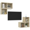 Ensemble de meubles TV 4 pcs Chêne sonoma Bois d'ingénierie 
