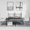 Cadre de lit métal sans matelas avec pied de lit noir 193x203cm 