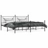 Cadre de lit métal sans matelas avec pied de lit noir 193x203cm 