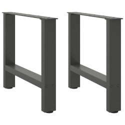 Pieds de table basse Anthracite 2 pièces 50 x (42-43) cm Acier 