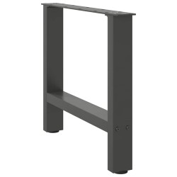 Pieds de table basse Anthracite 2 pièces 50 x (42-43) cm Acier 