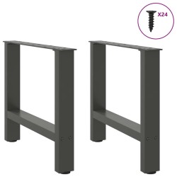 Pieds de table basse Anthracite 2 pièces 50 x (42-43) cm Acier 