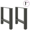 Pieds de table basse Anthracite 2 pièces 50 x (42-43) cm Acier 