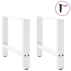 Pieds de table basse Blanc 2 pièces 50 x (42-43) cm Acier 