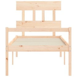 Lit pour personne âgée et tête de lit 90x200 cm bois massif 