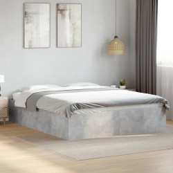 Cadre de lit sans matelas gris béton 150x200 cm 