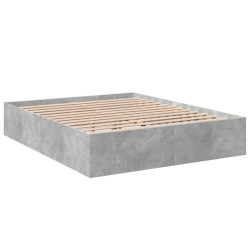 Cadre de lit sans matelas gris béton 150x200 cm 
