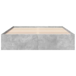 Cadre de lit sans matelas gris béton 150x200 cm 