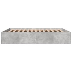 Cadre de lit sans matelas gris béton 150x200 cm 