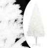 Arbre de Noël artificiel pré-éclairé et boules blanc 180 cm 