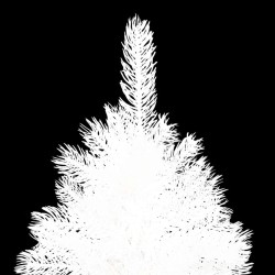 Arbre de Noël artificiel pré-éclairé et boules blanc 180 cm 