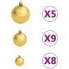 Arbre de Noël artificiel pré-éclairé et boules blanc 180 cm 