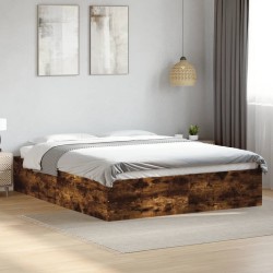 Cadre de lit sans matelas chêne fumé 150x200 cm 