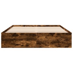 Cadre de lit sans matelas chêne fumé 150x200 cm 