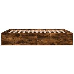Cadre de lit sans matelas chêne fumé 150x200 cm 