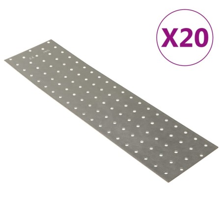 Plaques perforées 20 pcs 2 mm 400x100 mm acier galvanisé 