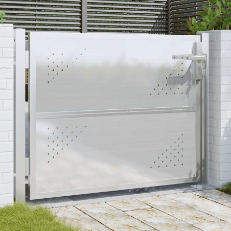 Portail de jardin 100x75 cm acier inoxydable 