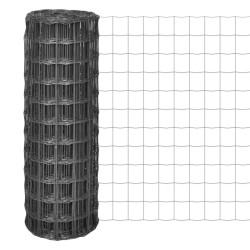 Clôture euro Acier 10 x 1 m Gris 