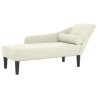 Chaise longue avec coussins crème velours 