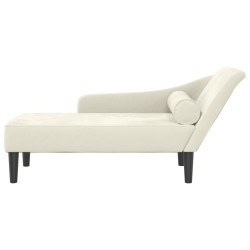Chaise longue avec coussins crème velours 