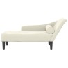 Chaise longue avec coussins crème velours 
