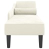 Chaise longue avec coussins crème velours 