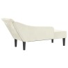 Chaise longue avec coussins crème velours 