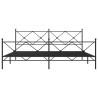 Cadre de lit métal sans matelas avec pied de lit noir 193x203cm 