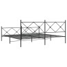 Cadre de lit métal sans matelas avec pied de lit noir 193x203cm 