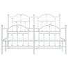 Cadre de lit métal sans matelas et pied de lit blanc 150x200 cm 